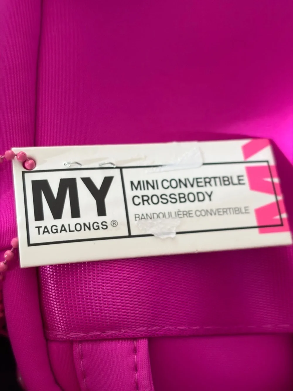 MYTAGALONGS Hot Pink Mini Convertible Crossbody Neoprene Bag NWT